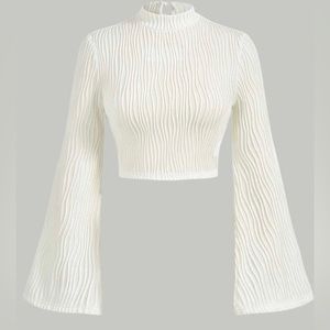 White blouse with high neck